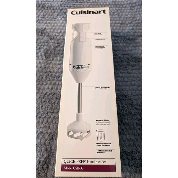 Vintage Cuisinart White Quick Prep Hand Blender 2 Speed #CSB-33 NOS 90s NIB - Picture 4 of 6